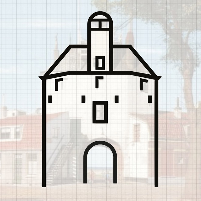 image lage brugge gate with line drawing