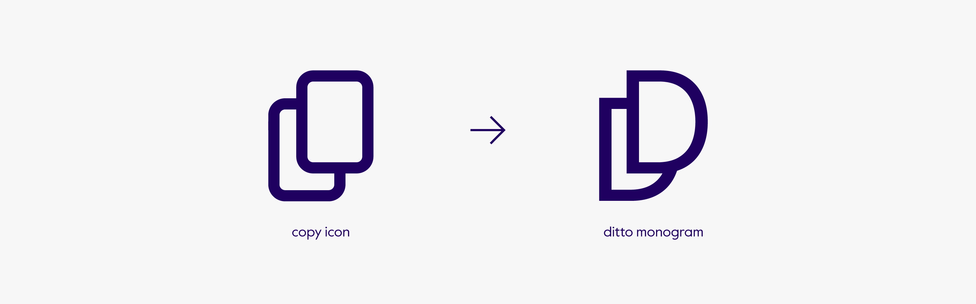 Ditto monogram merging copy icon and letter D