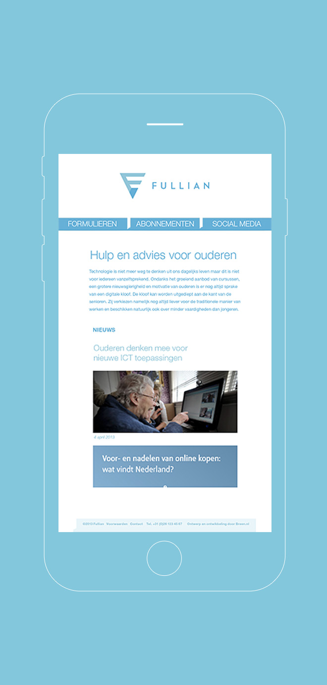 image webpage Fullian on mobile